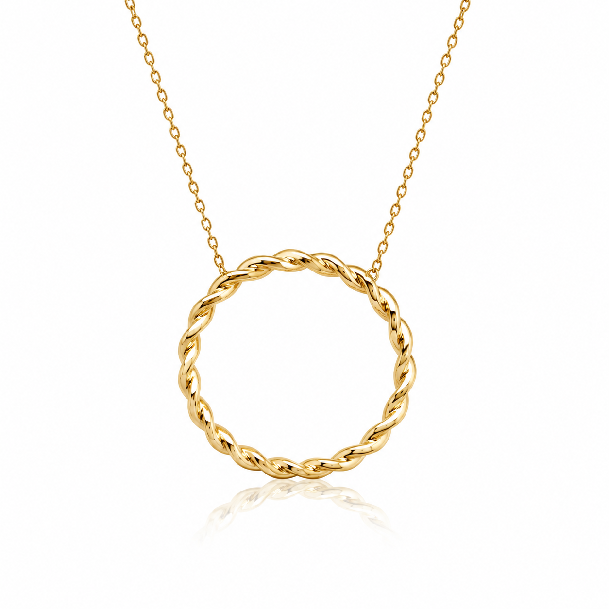 Golden Twist Halo Necklace