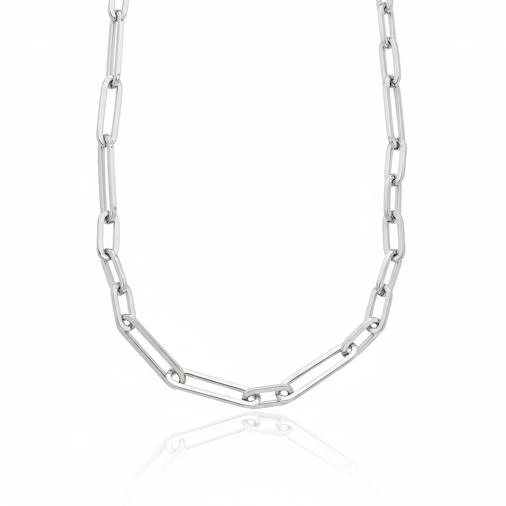 Silver Multi-Link Paperclip Chain Necklace