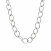 Silver Textured Link Chain