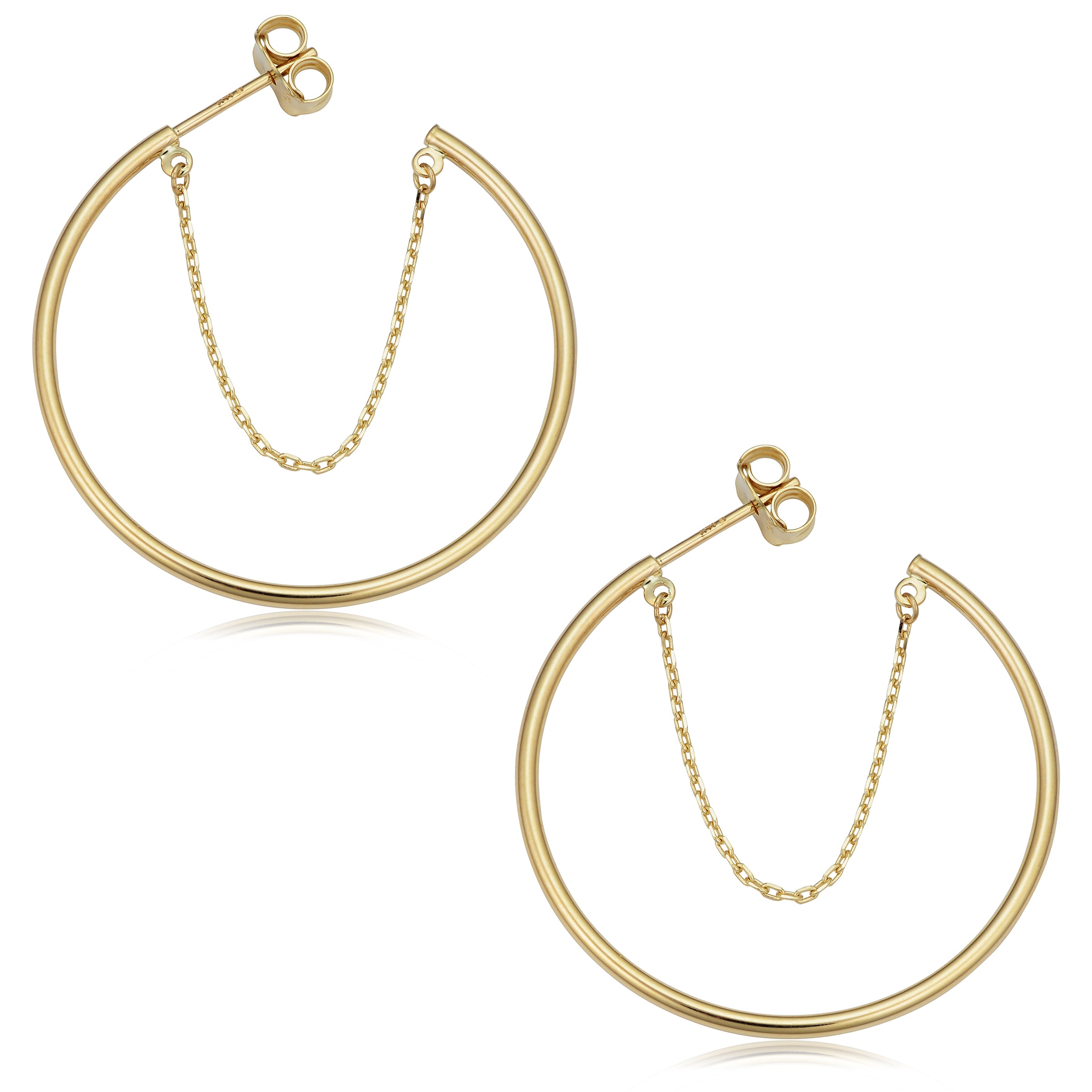 Golden Link Drop Hoops