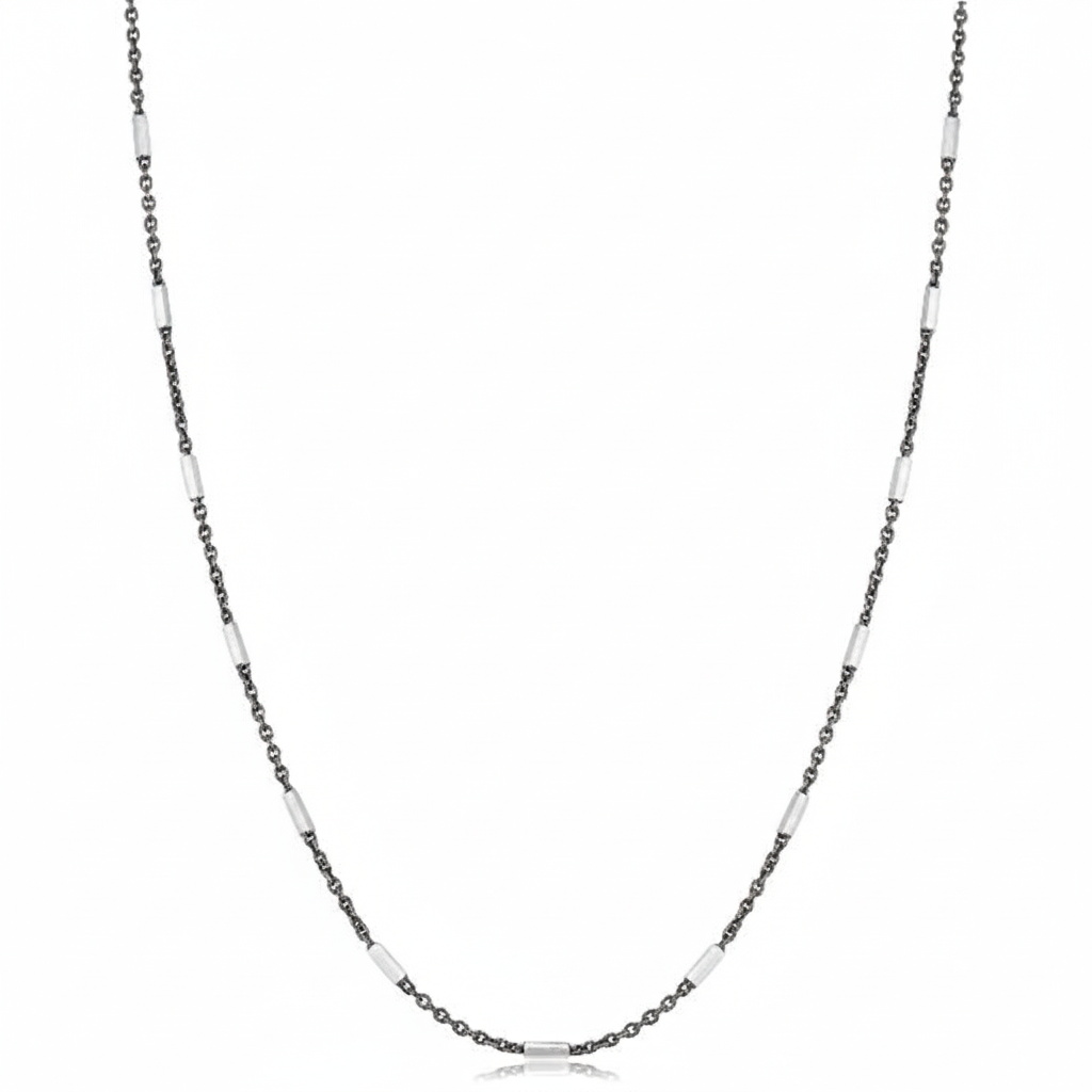 Silver Shadow Bar Station Rolo Chain