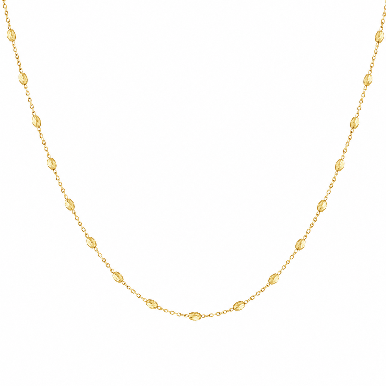 Sunlit Bead Station Chain Necklace