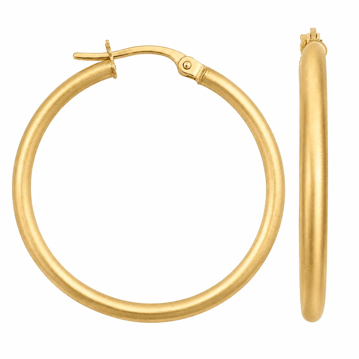 Golden Veil Satin Hoop Earrings