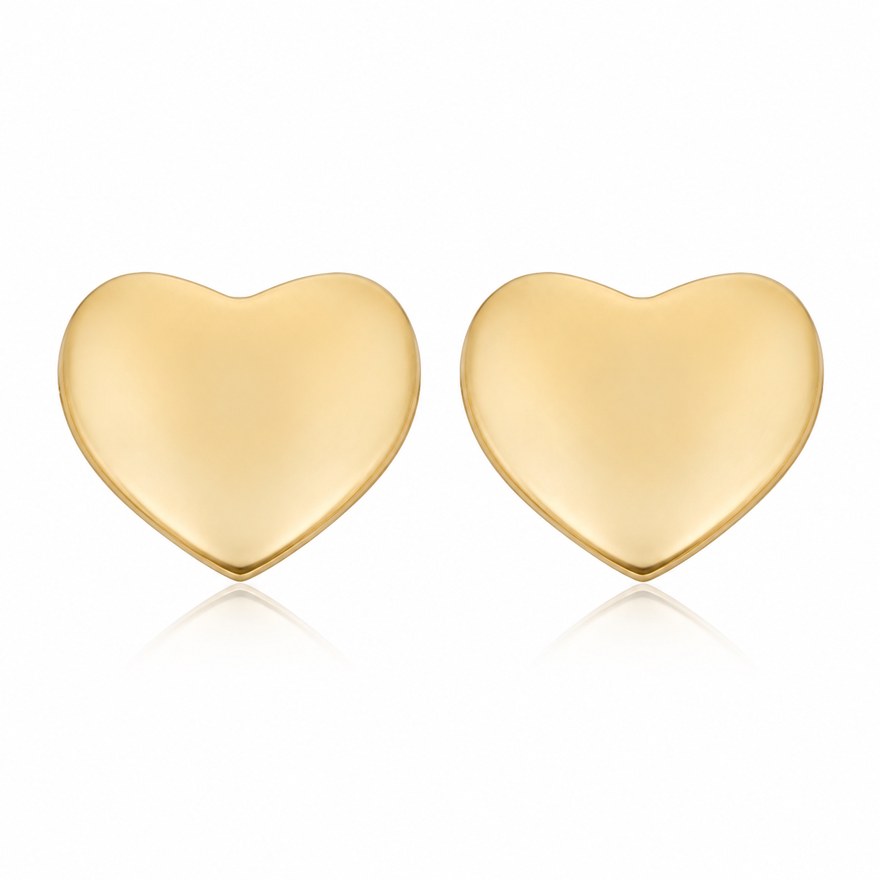 Pure Heart Gold Stud Earrings