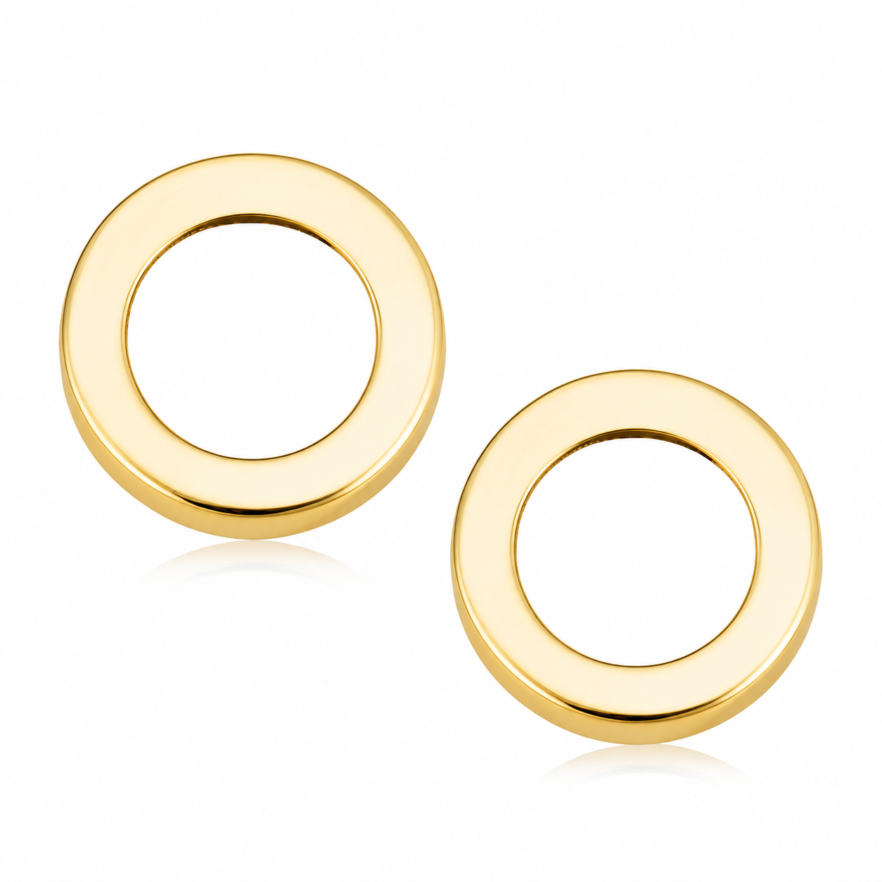 Golden Halo Circle Stud Earrings