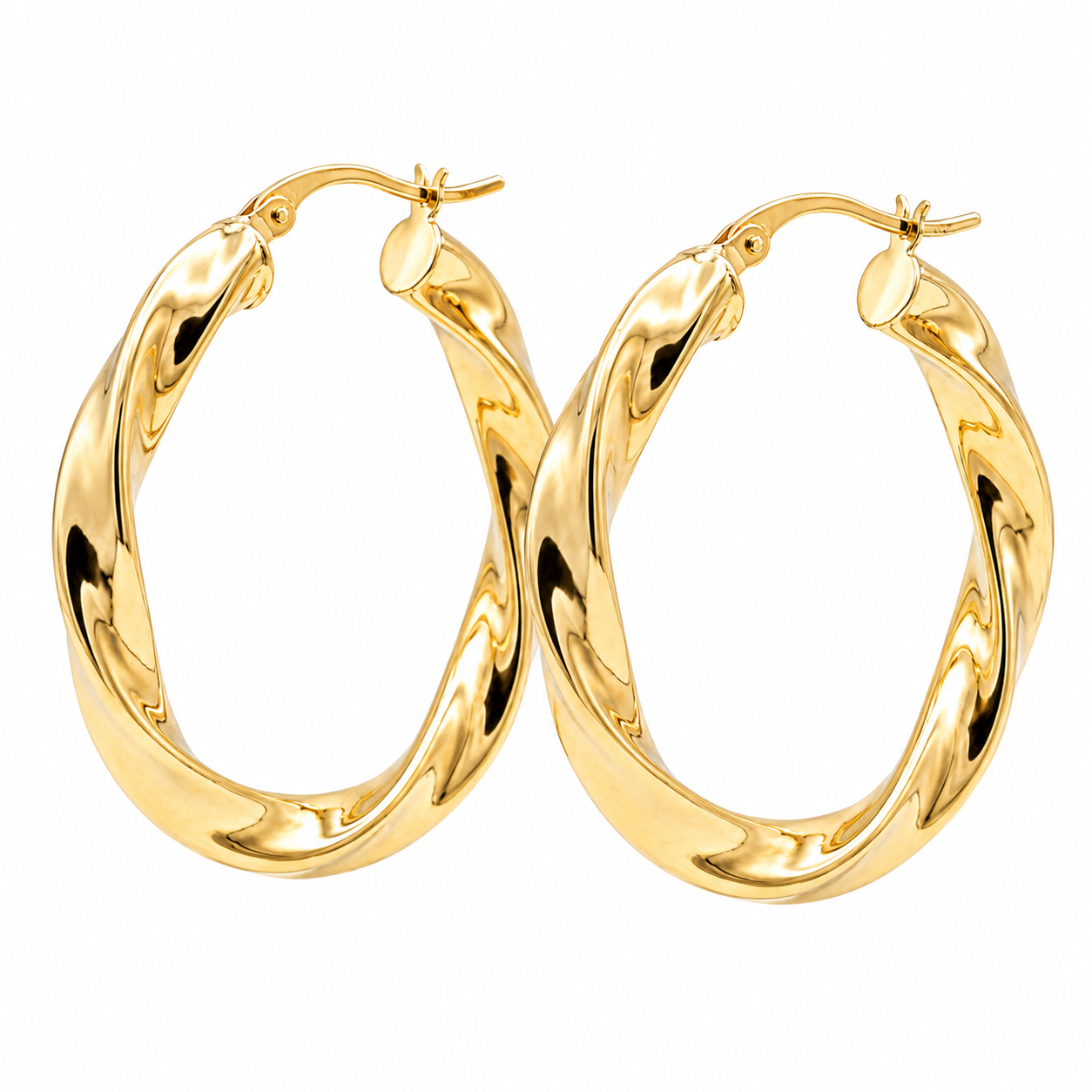 Twisted Flat Hoop Earrings
