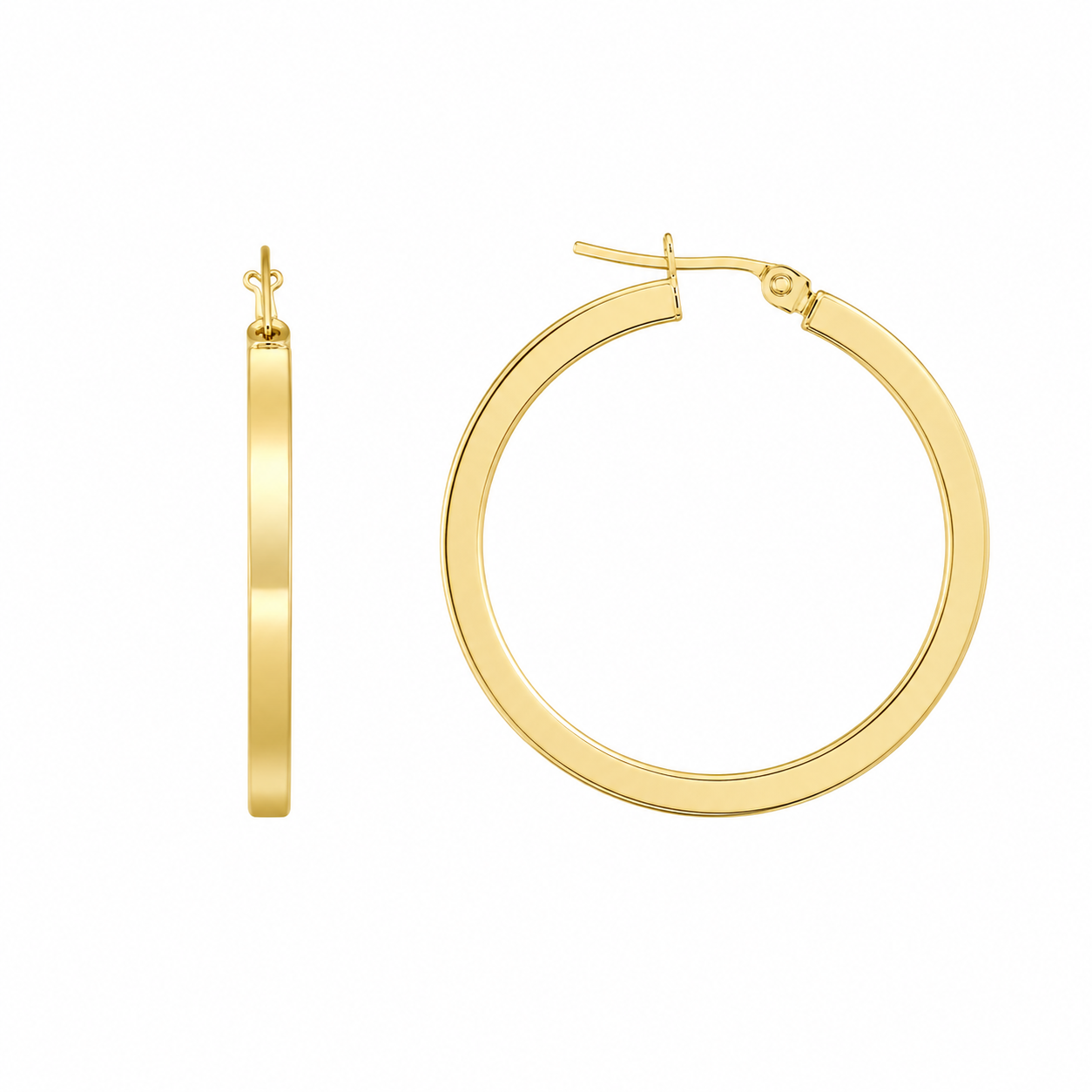 Flat Tube Hoop Earrings