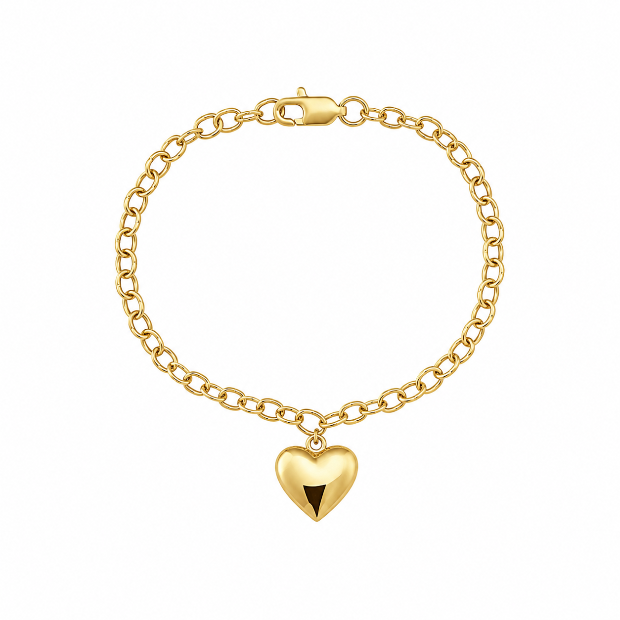Puff Heart Charm Bracelet