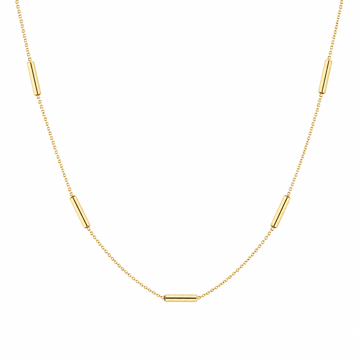 Golden Bar Station Necklace