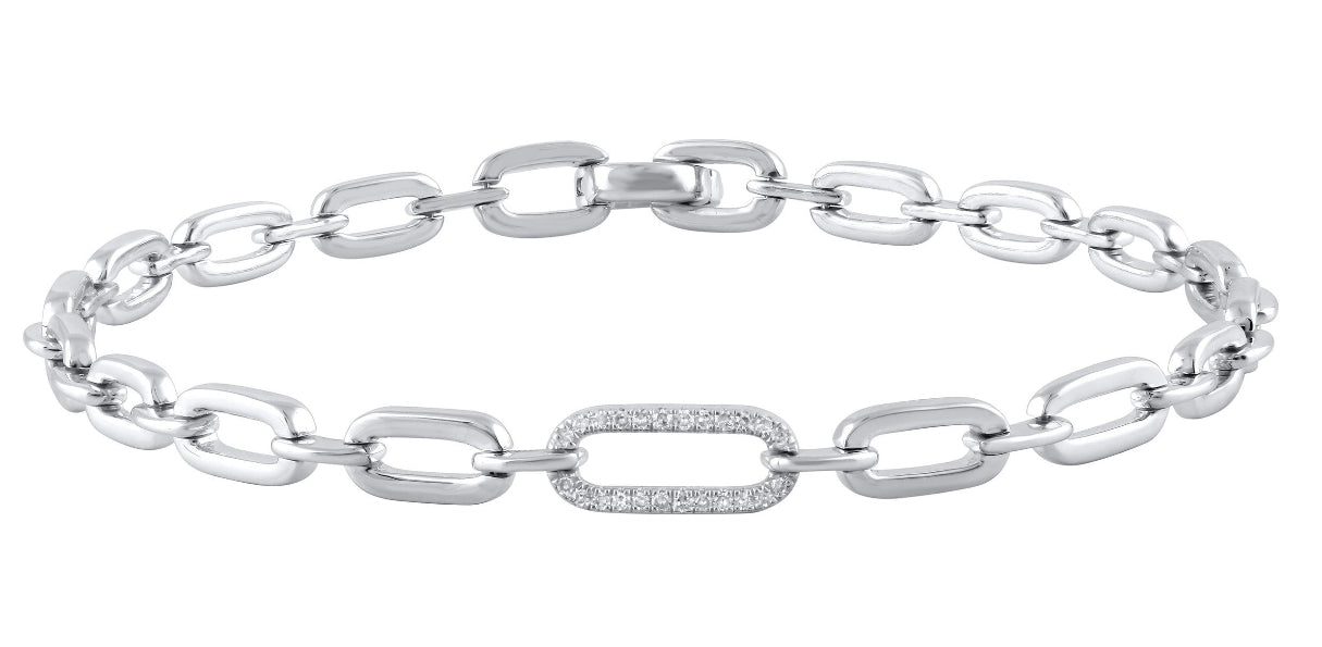 Diamond Paperclip Bracelet