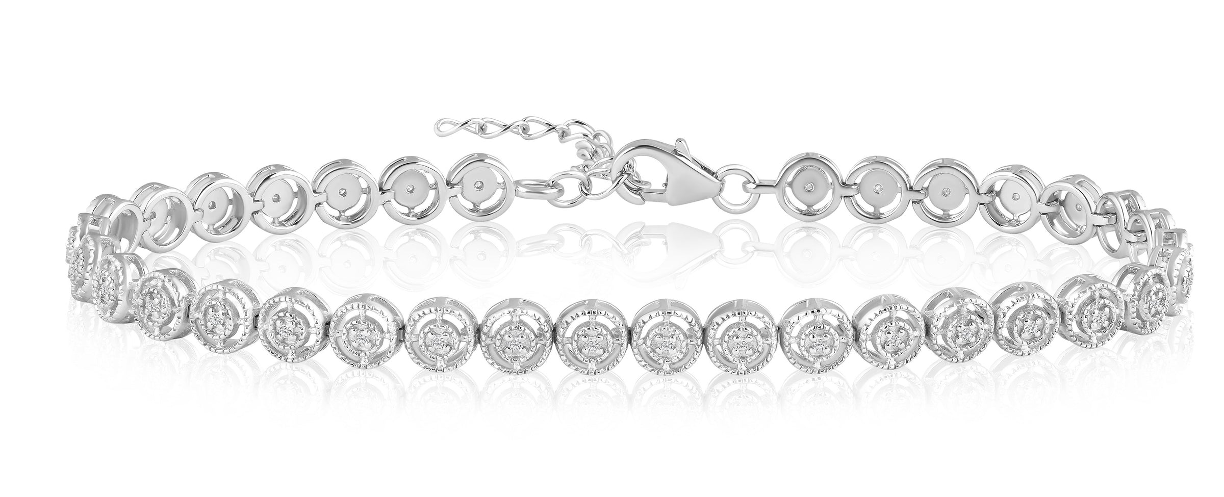 Silver Radiance Diamond Link Bracelet