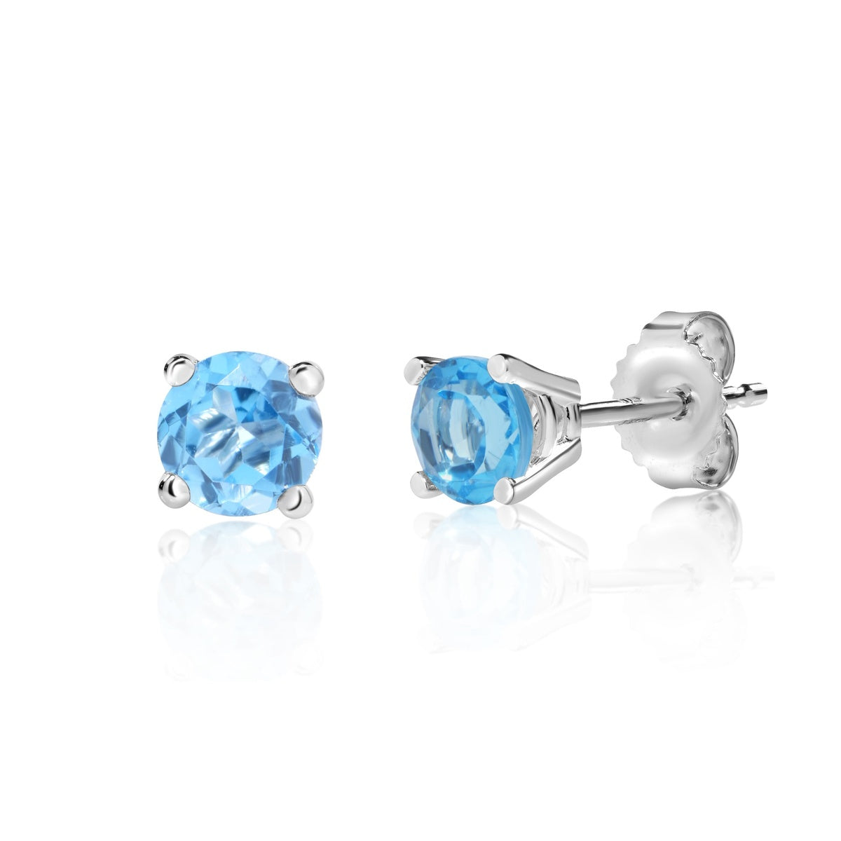 Polar Light Blue Topaz 10K Stud Earrings