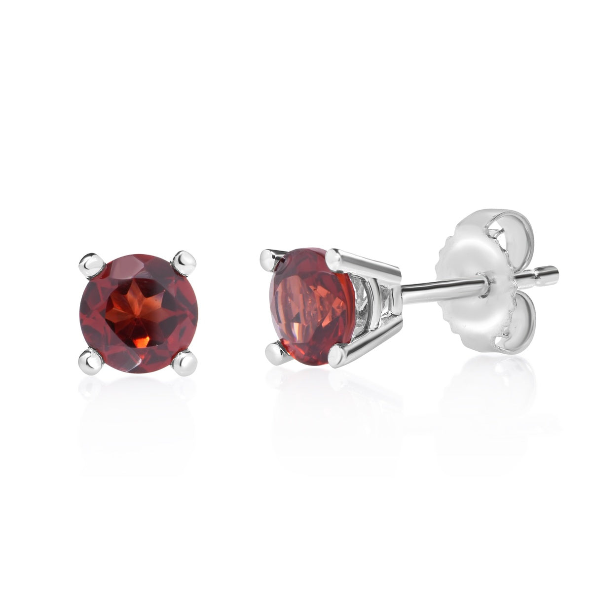 Crimson Ember Garnet 10K Stud Earrings