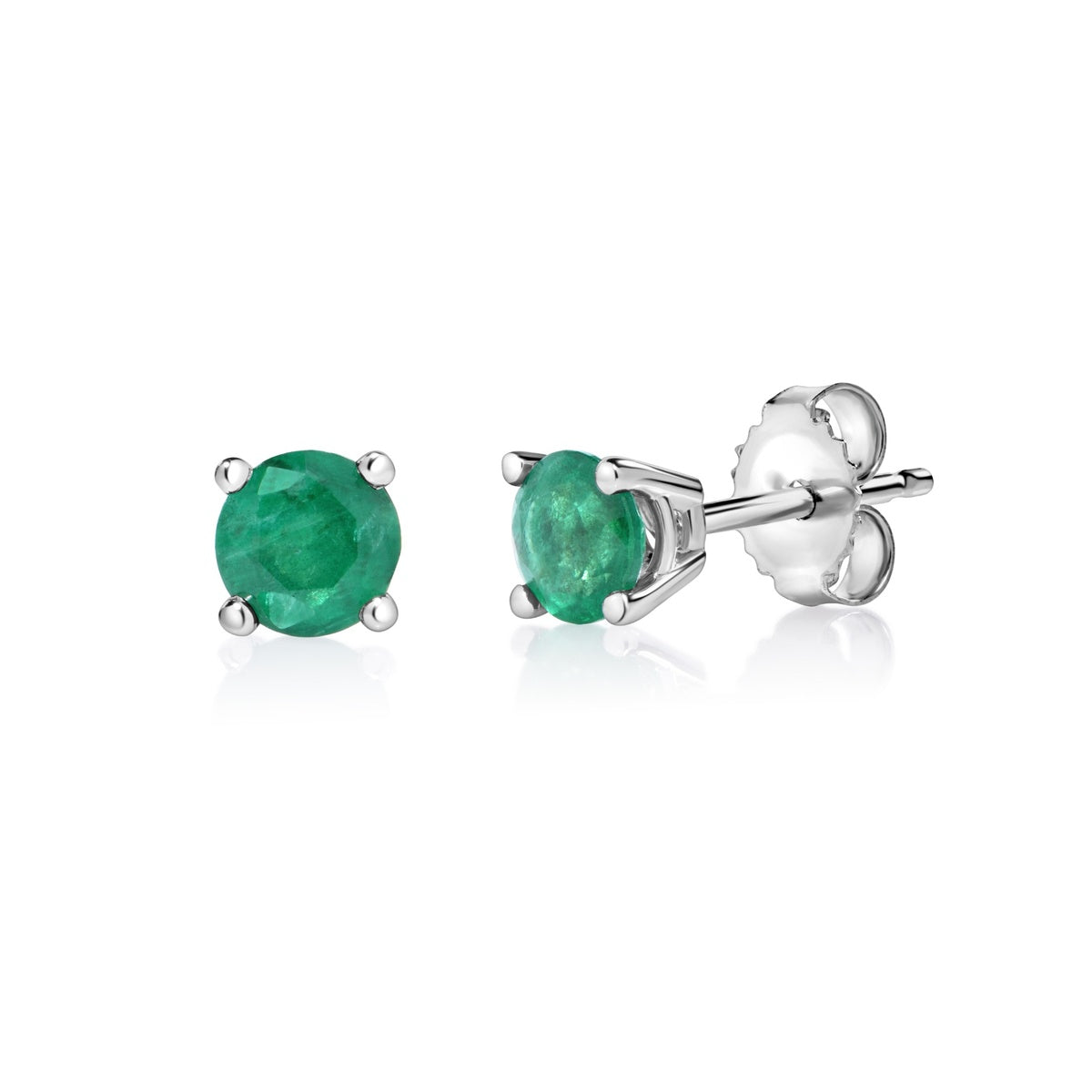 Emerald Radiance 10K Stud Earrings
