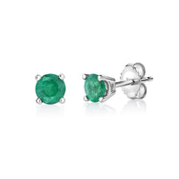 Emerald Radiance 10K Stud Earrings