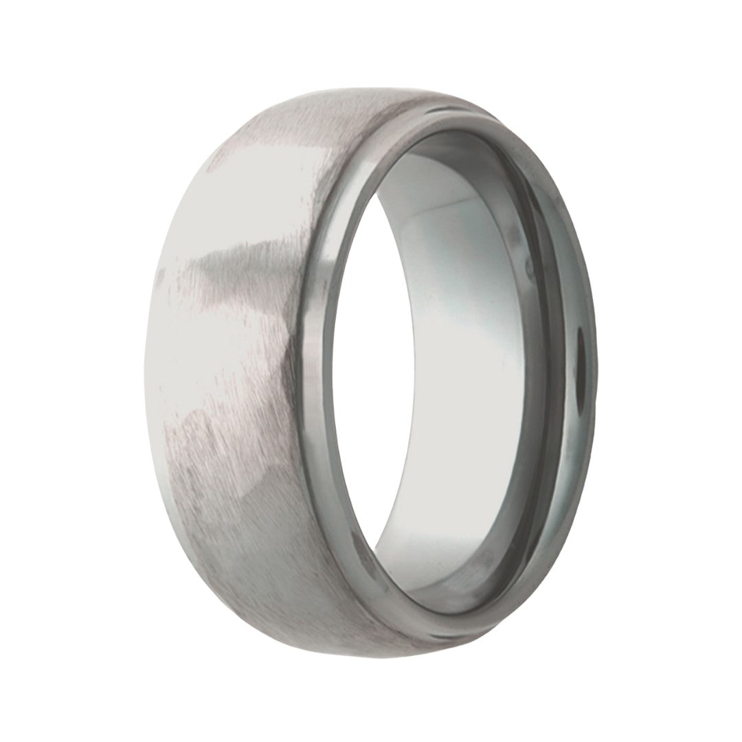 Heavy Stone® Hammered Tungsten Men's Band