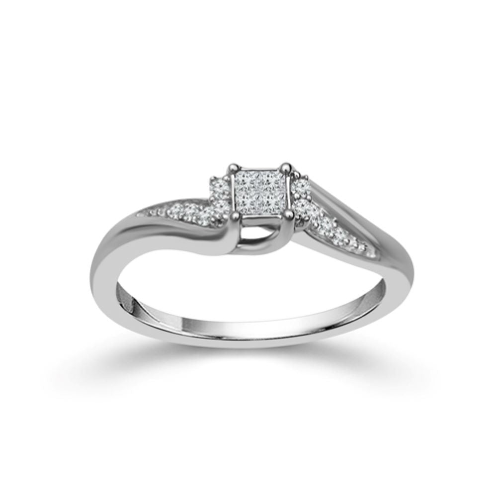 Princess Cut Mosaic Embrace Promise Ring