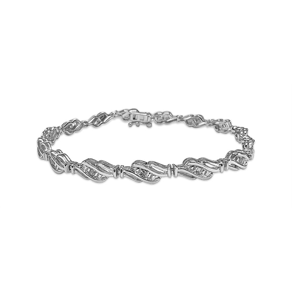 1/3 Carat Sterling Silver Diamond Bracelet