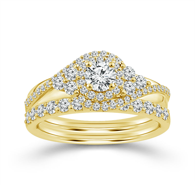 Two Hearts® Round Halo Devotion Bridal Set