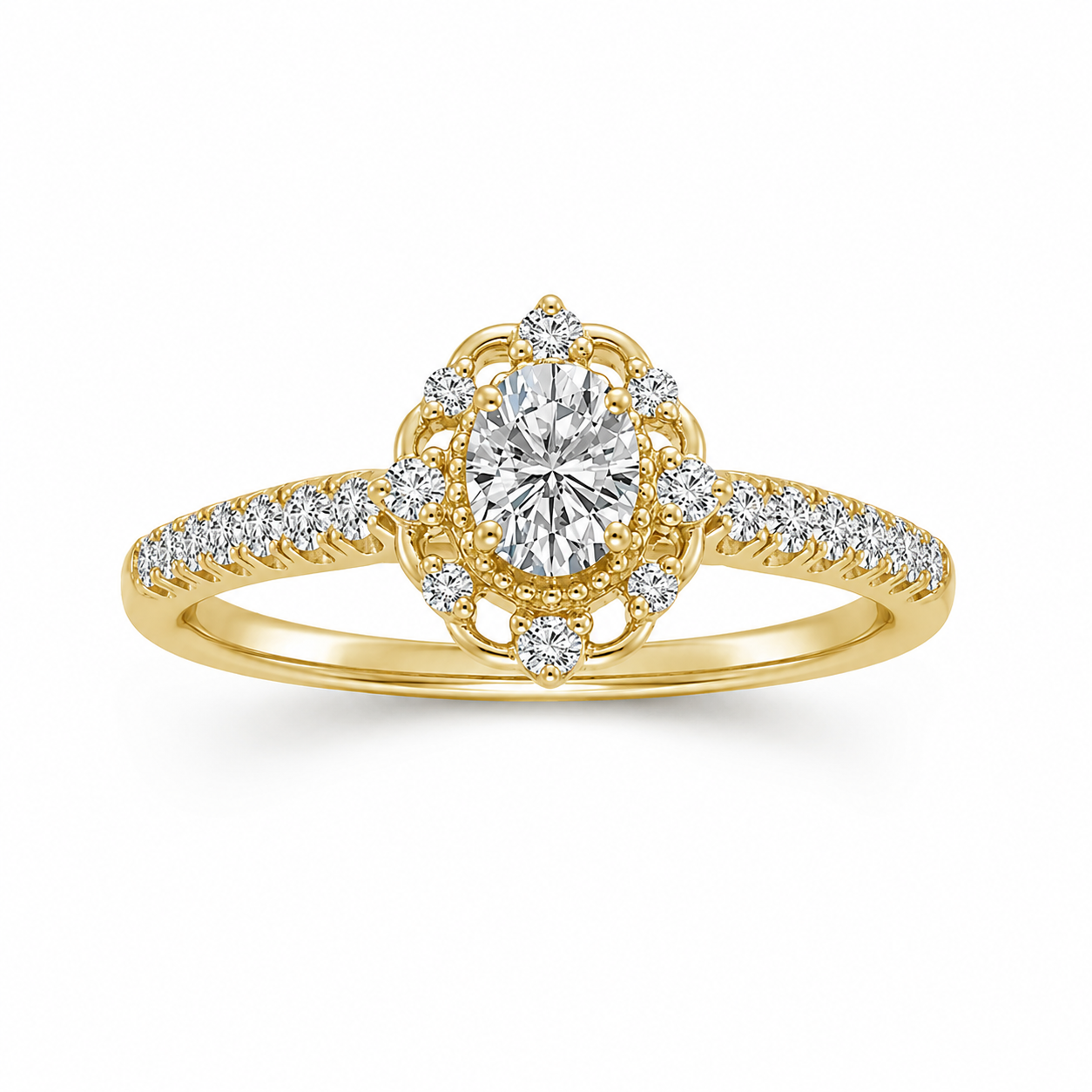 Two Hearts® Heirloom Oval Diamond Engagement Ring