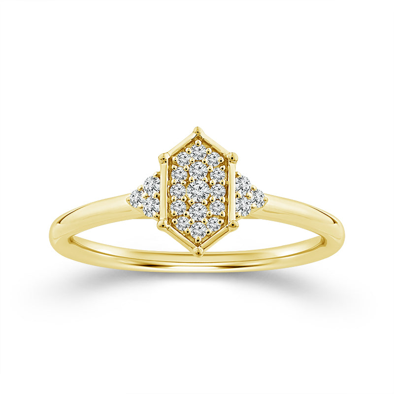 Round Diamond Marquise Cluster Promise Ring