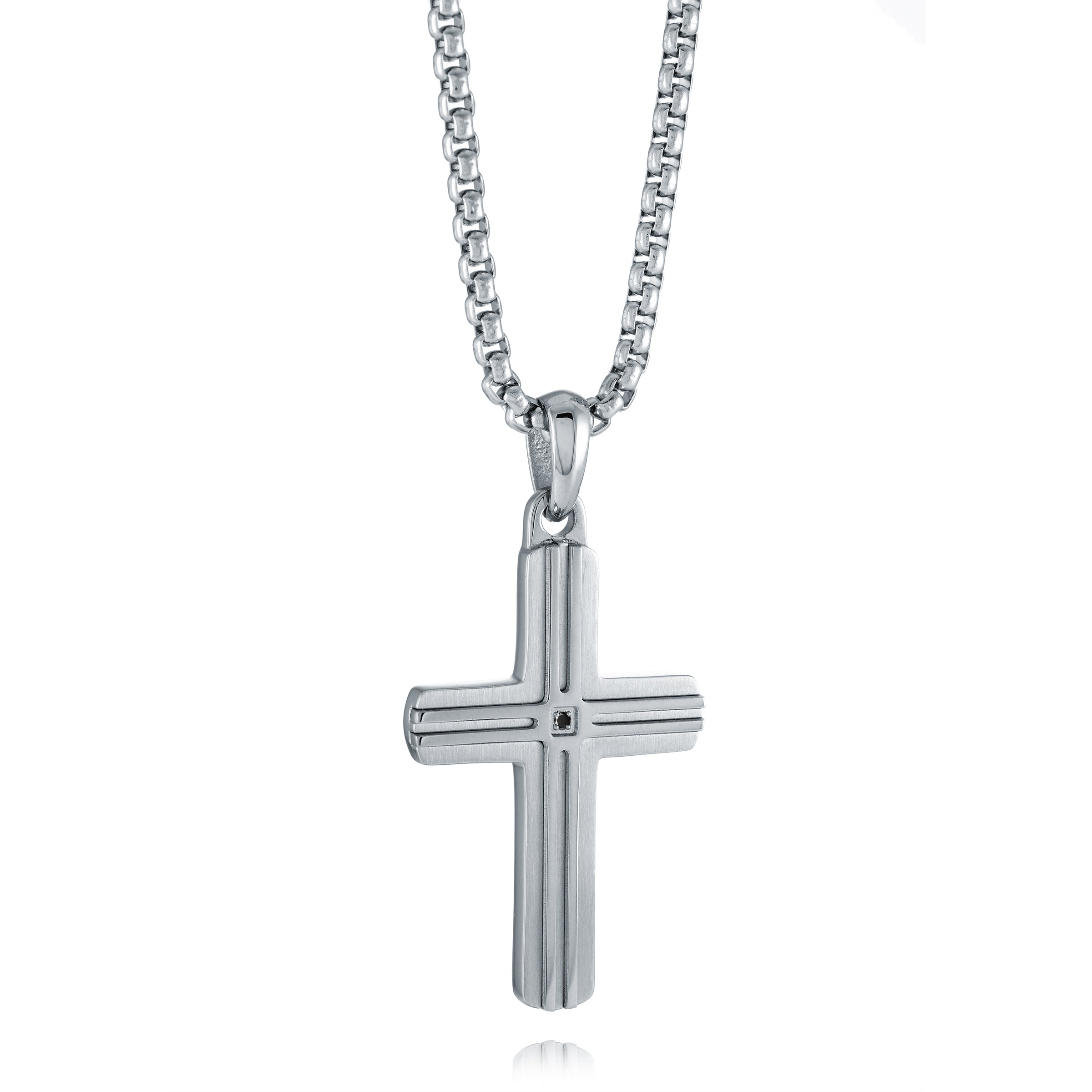 Steel Sentinel Cross Pendant