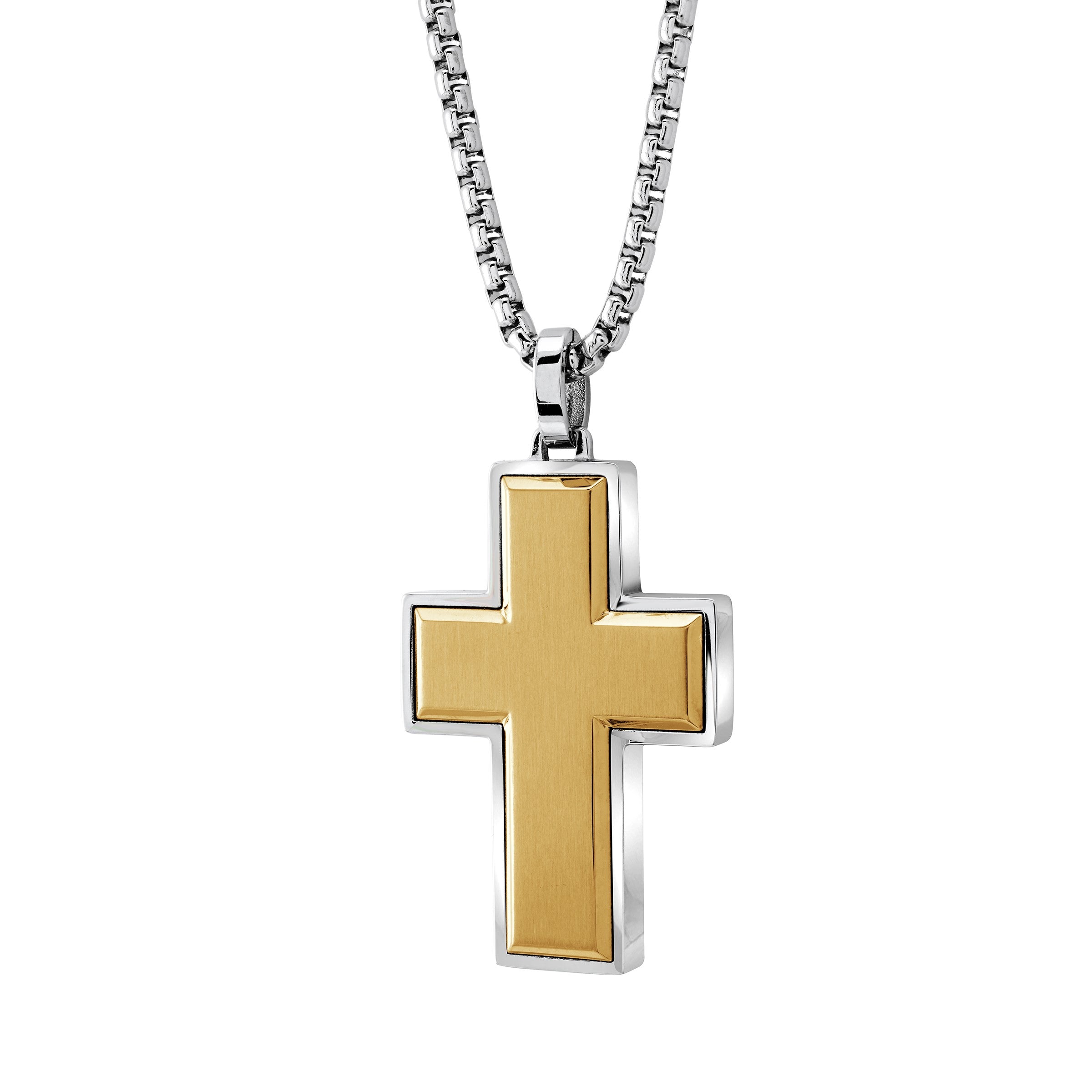 Dual-Tone Cross Necklace