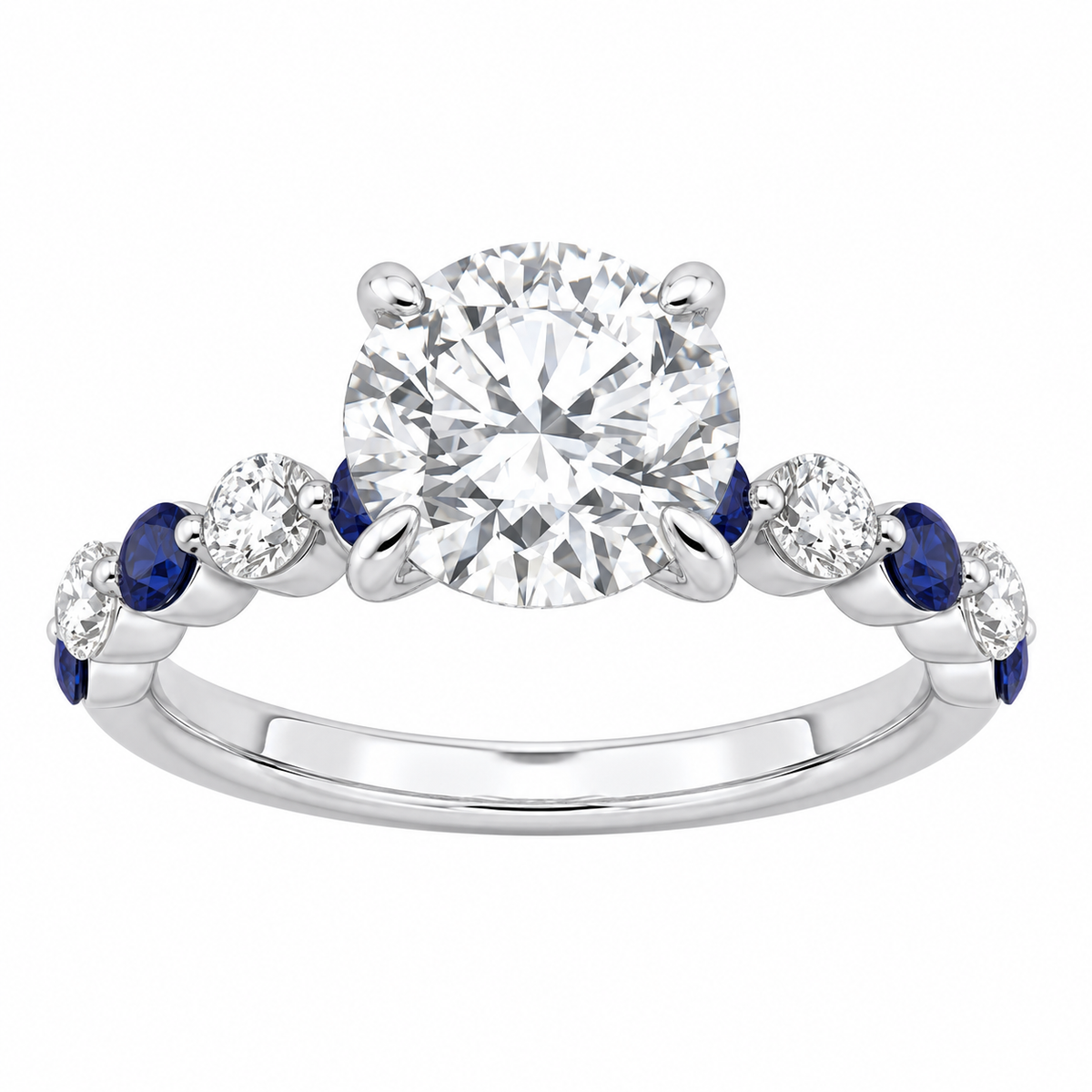 Two Hearts® Sapphire Round Diamond Semi-Mount Ring
