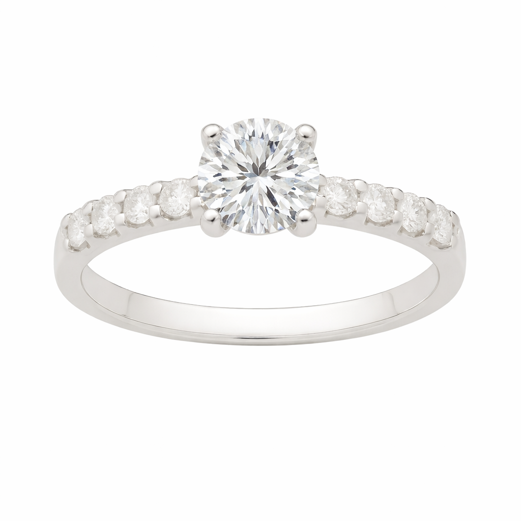 Two Hearts® Close Embrace Round Diamond Semi Mounting Engagement Ring