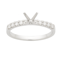 Two Hearts® Close Embrace Round Diamond Semi Mounting Engagement Ring