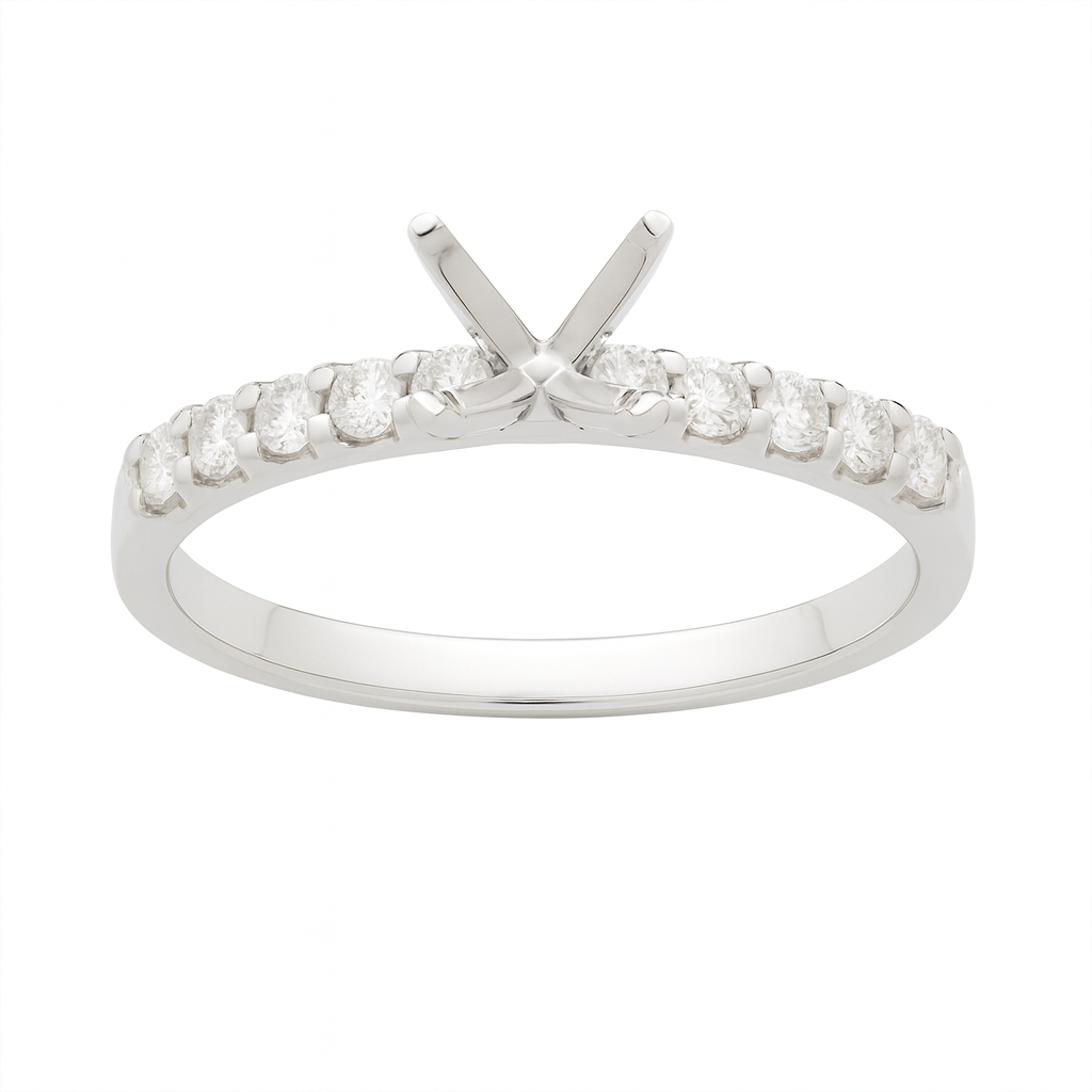 Two Hearts® Close Embrace Round Diamond Semi Mounting Engagement Ring