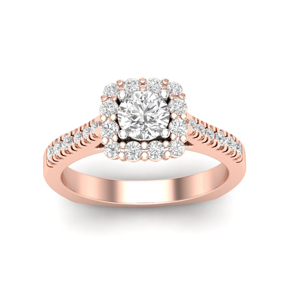 Love Story® Blushfire Halo Round Diamond Engagement Ring