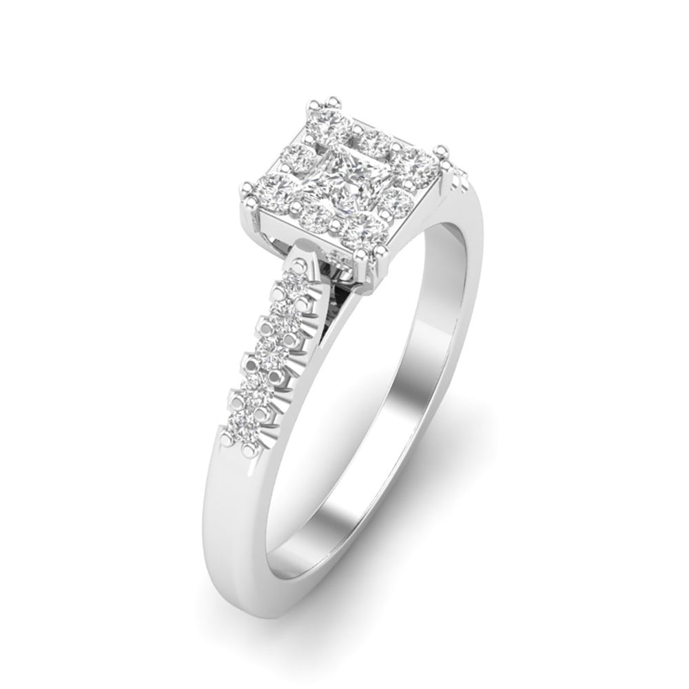 Love Story® Radiant Illusion Princess Cut Diamond Bridal Set
