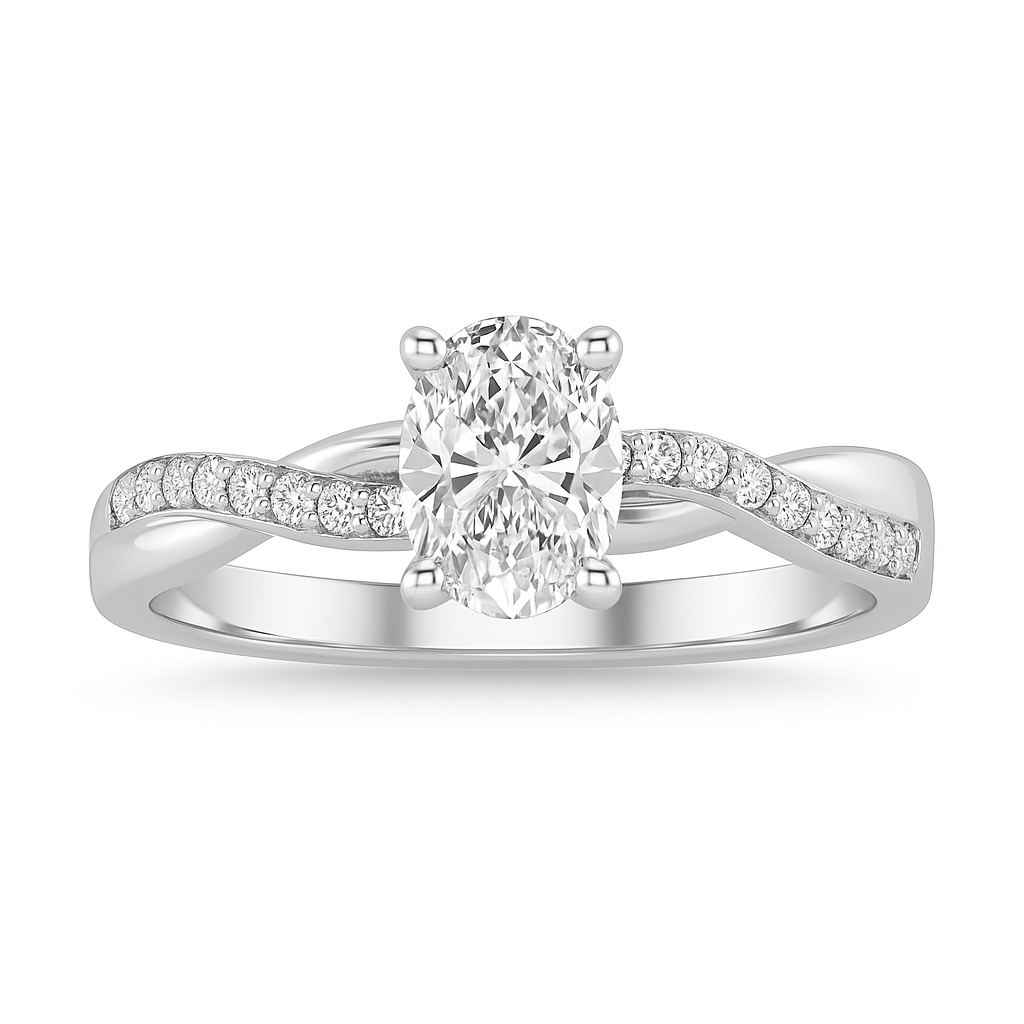Love Story® Graceful Twist Oval Diamond Engagement Ring – Harry Ritchies