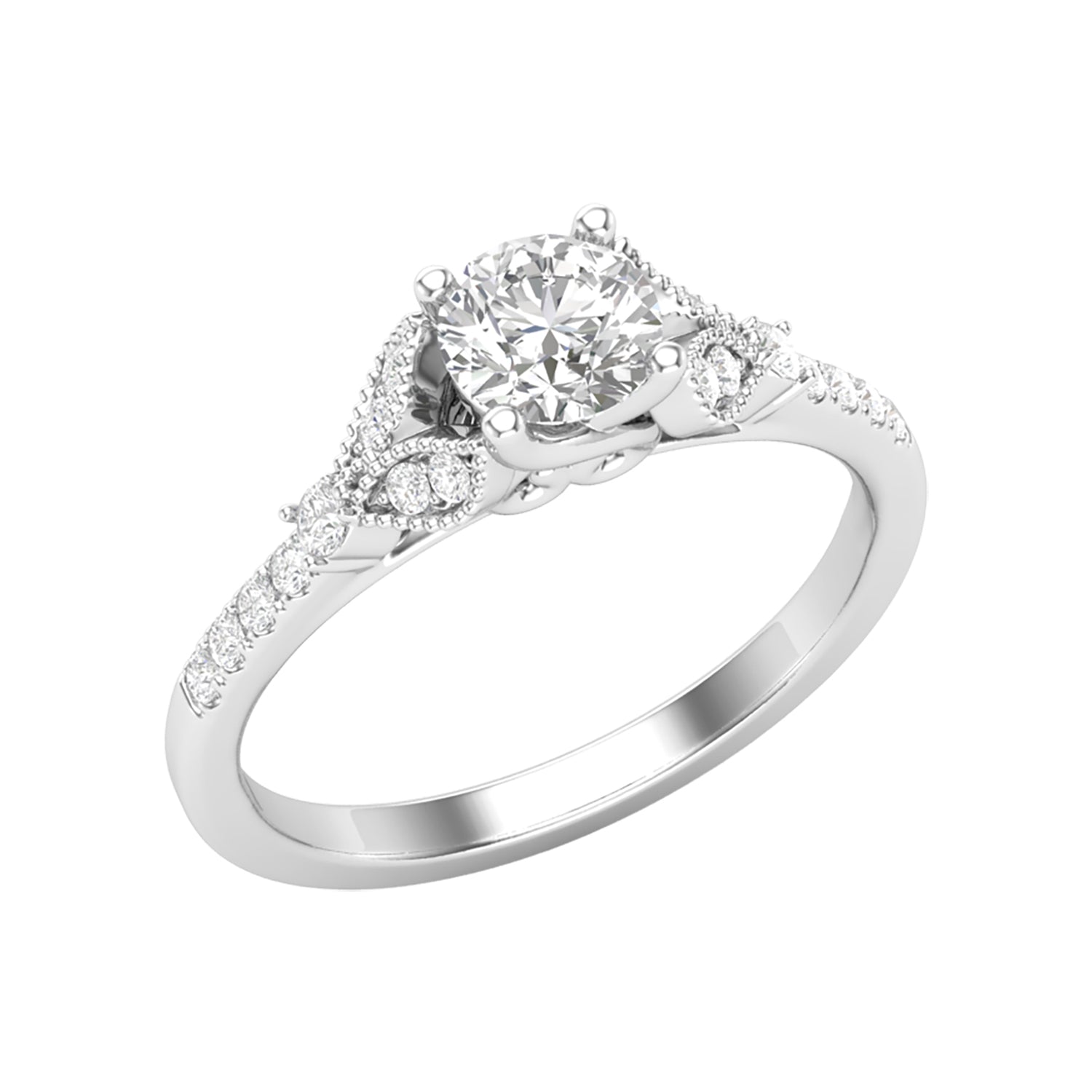 Love Story® Glacial Bloom Round Diamond Engagement Ring
