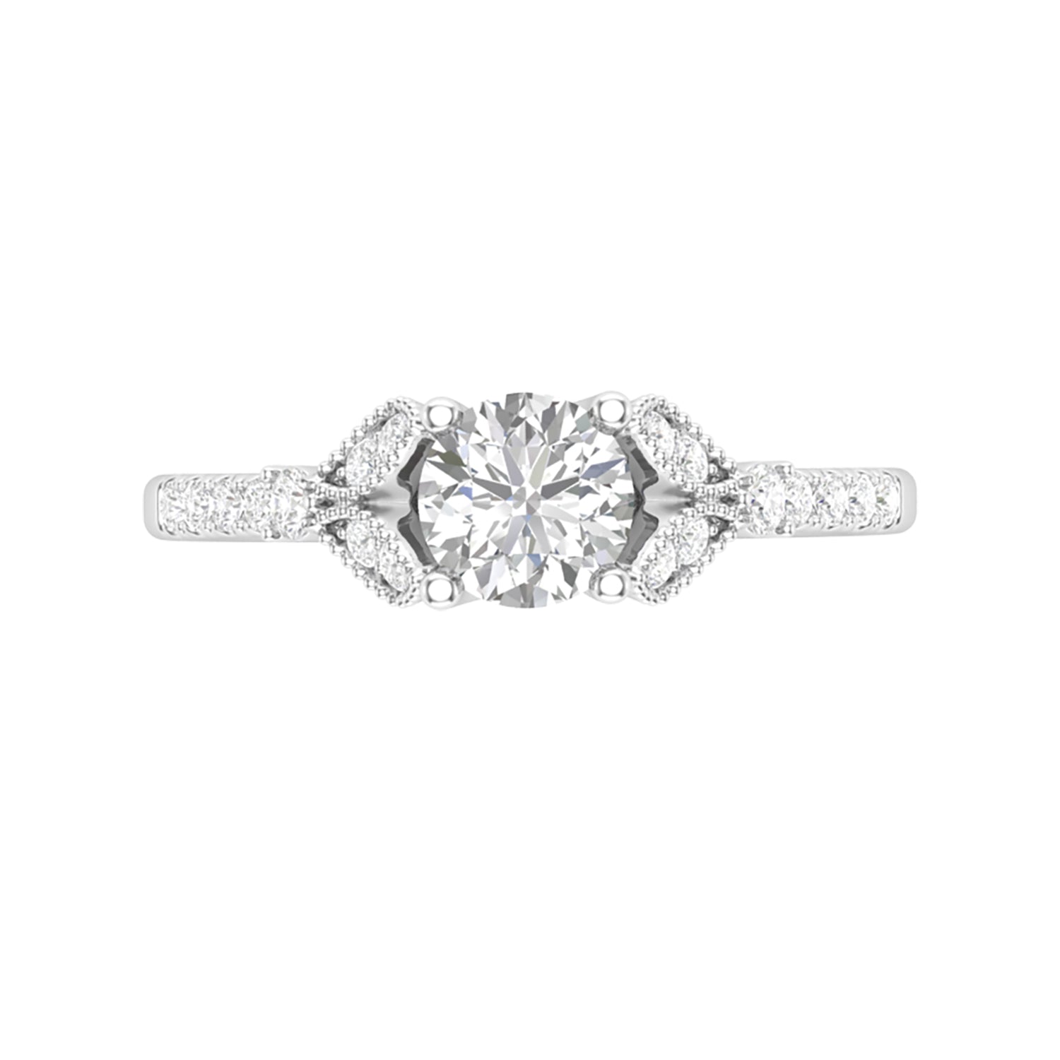 Love Story® Glacial Bloom Round Diamond Engagement Ring