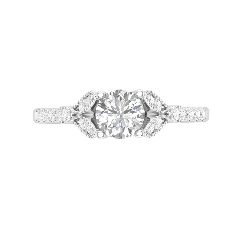 Love Story® Glacial Bloom Round Diamond Engagement Ring