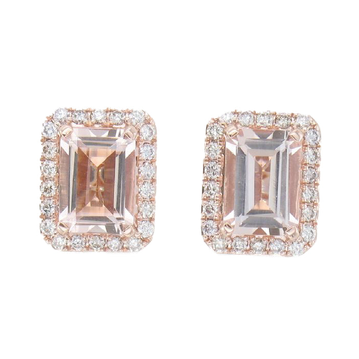 Le Vian® Peach Morganite Sunlit Halo Earrings