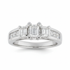 Emerald Cut Legacy Diamond Trio Ring