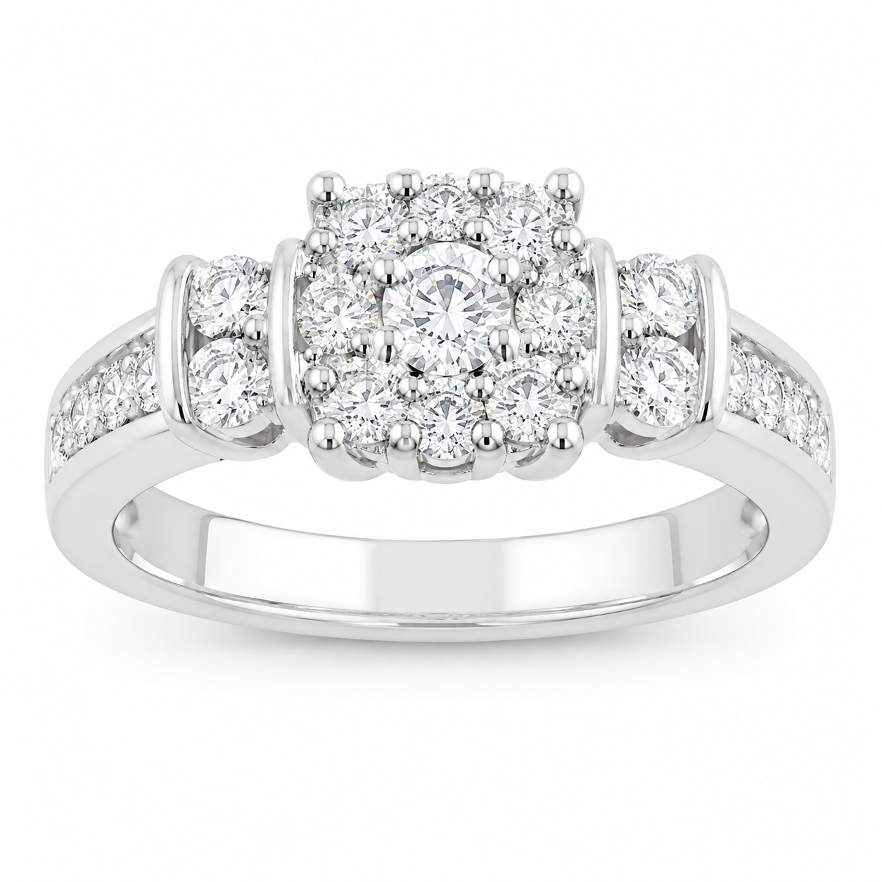 Two Hearts® Starlit Round Diamond Cluster Ring