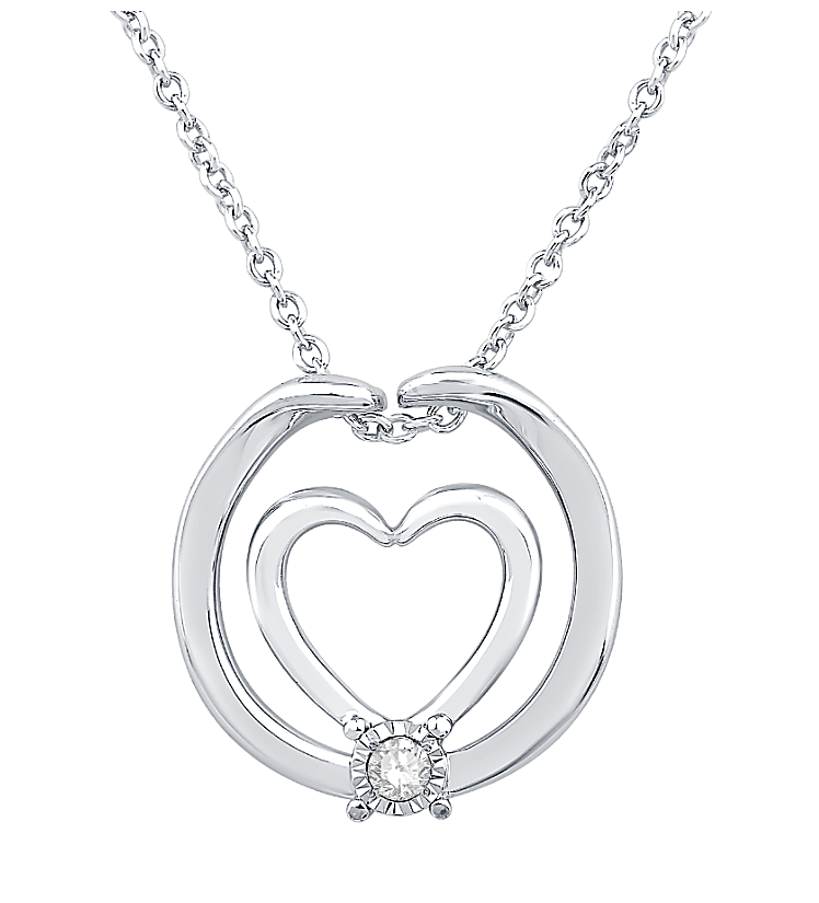 Open Heart Diamond Embrace Pendant