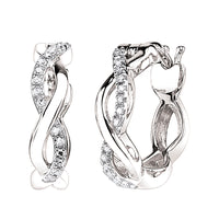 Diamond Twist Hoop Earrings