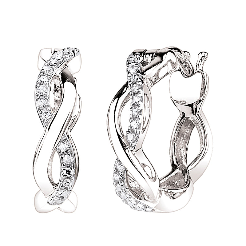 Diamond Twist Hoop Earrings