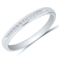 14K Channel Set Round Diamond Band