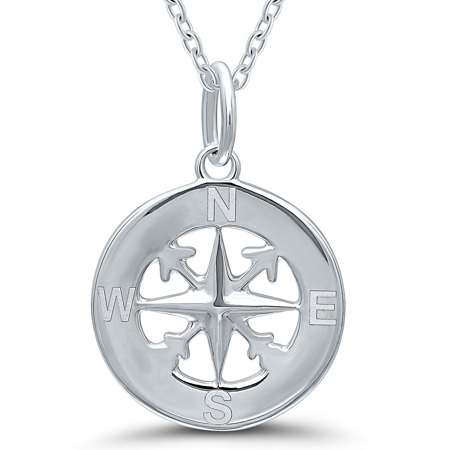 Silver Compass Pendant