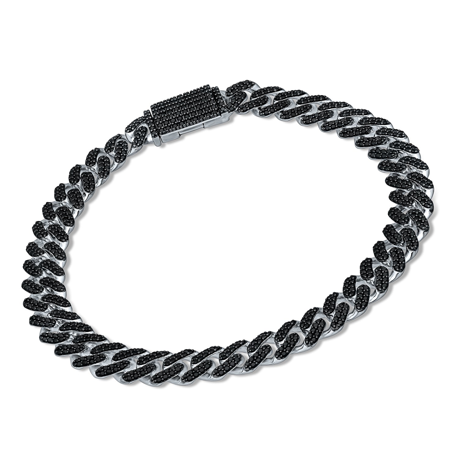 Black Diamond Curb Link Bracelet