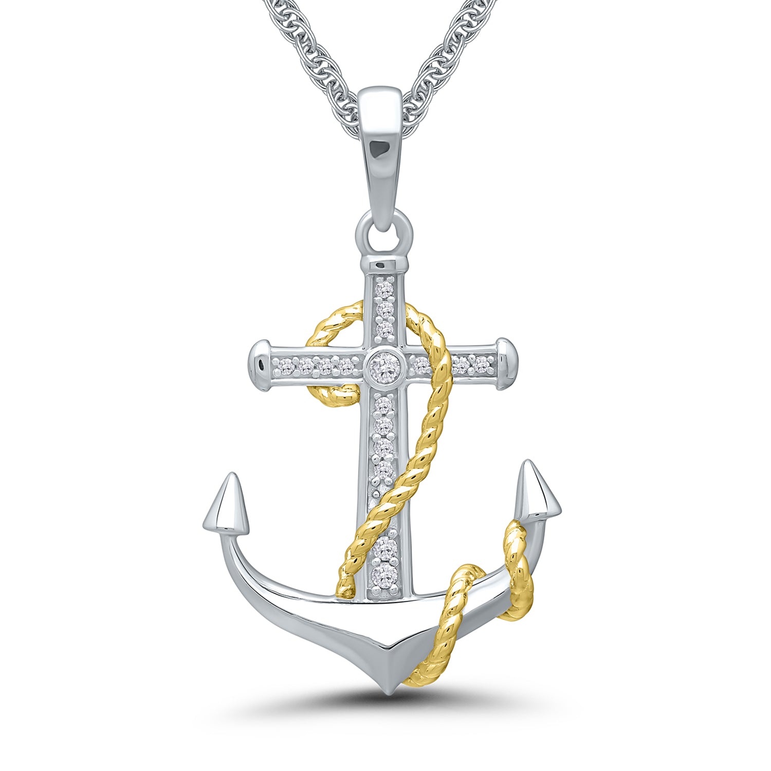 Diamond Anchor Pendant
