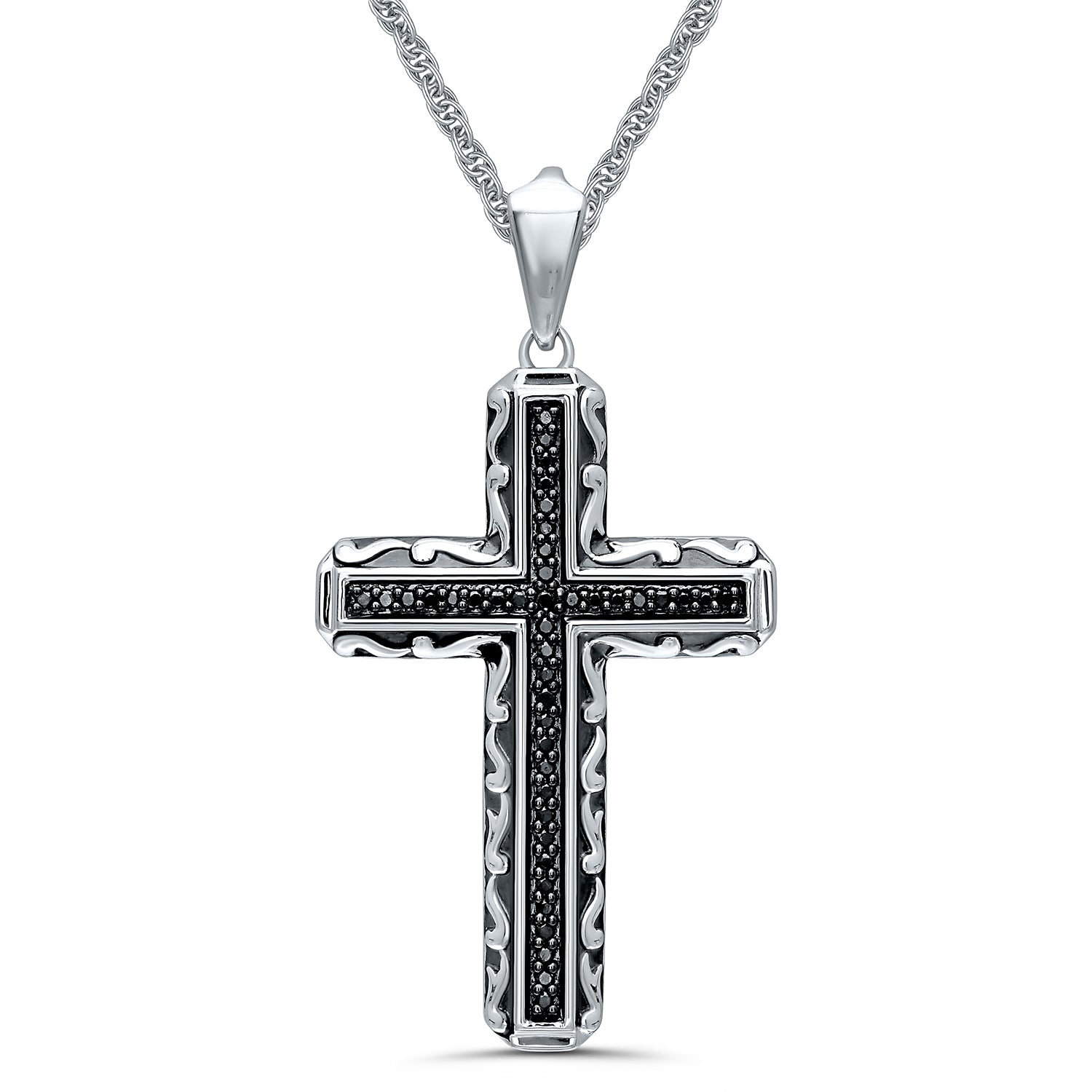 Black Ice Cross Pendant