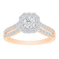Two Hearts® Blush Bloom Round Diamond Engagement Ring