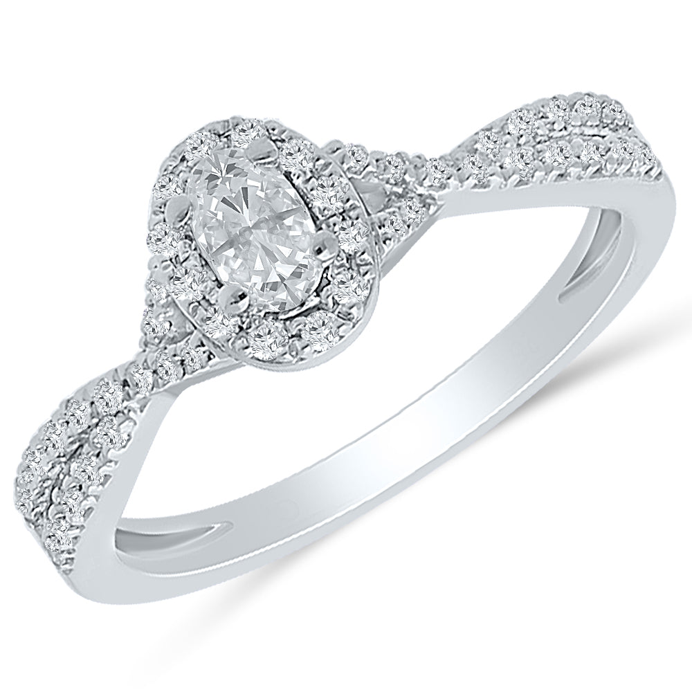Two Hearts® Embrace Oval Diamond Engagement Ring